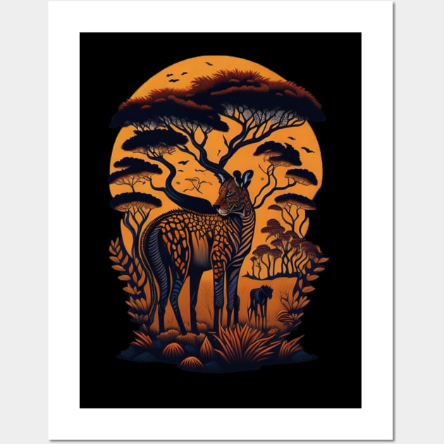 African Adventure - Roaming the Vast Savanna Wall Art by Moulezitouna